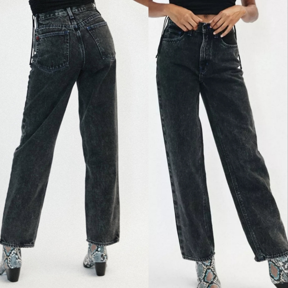 BDG High-Rise Baggy Jeans - black acid wash